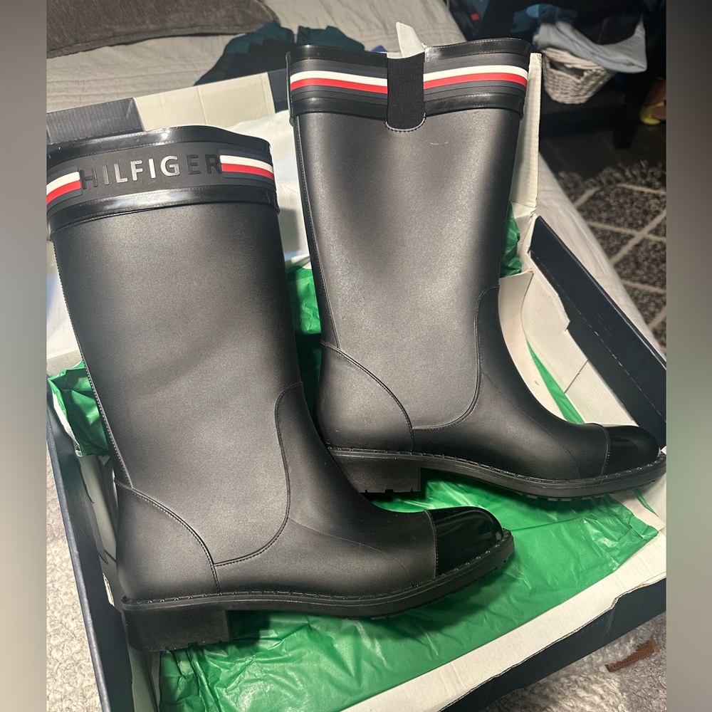 Tommy Hilfiger tall rain boots